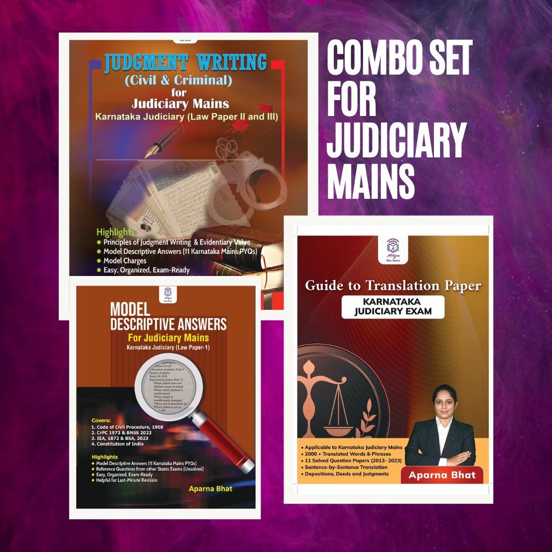 Combo Book Set of 3 Books (Karnataka Judiciary Mains Exam)