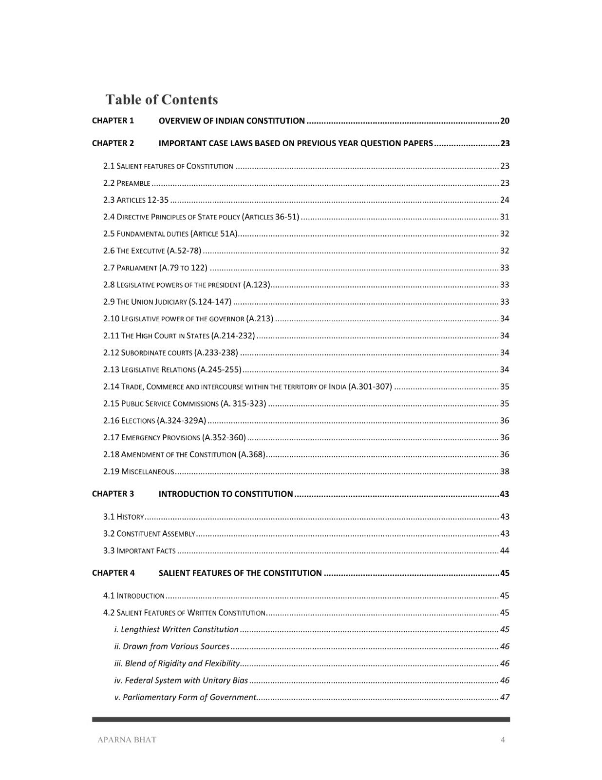 Constitution (Quick Notes) for Judiciary Exams (All States) [Paperback] Aparna Bhat and Anuradha Bhat