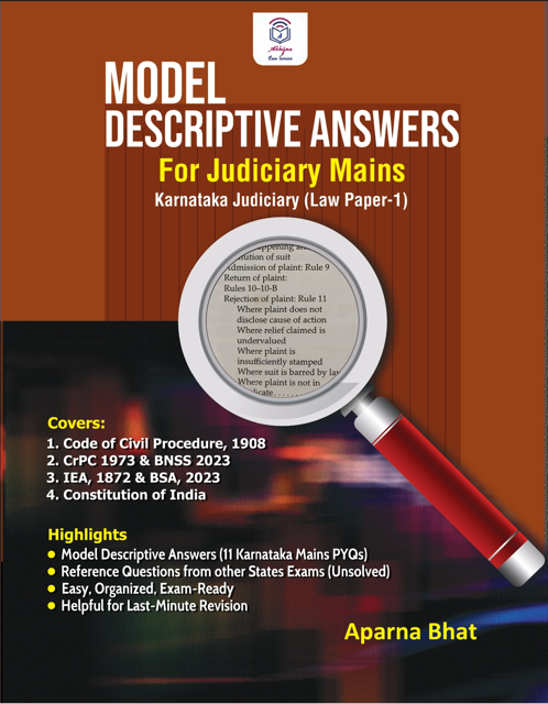 Model Descriptive Answers for Judiciary Mains (Karnataka Judiciary Law Paper-1)