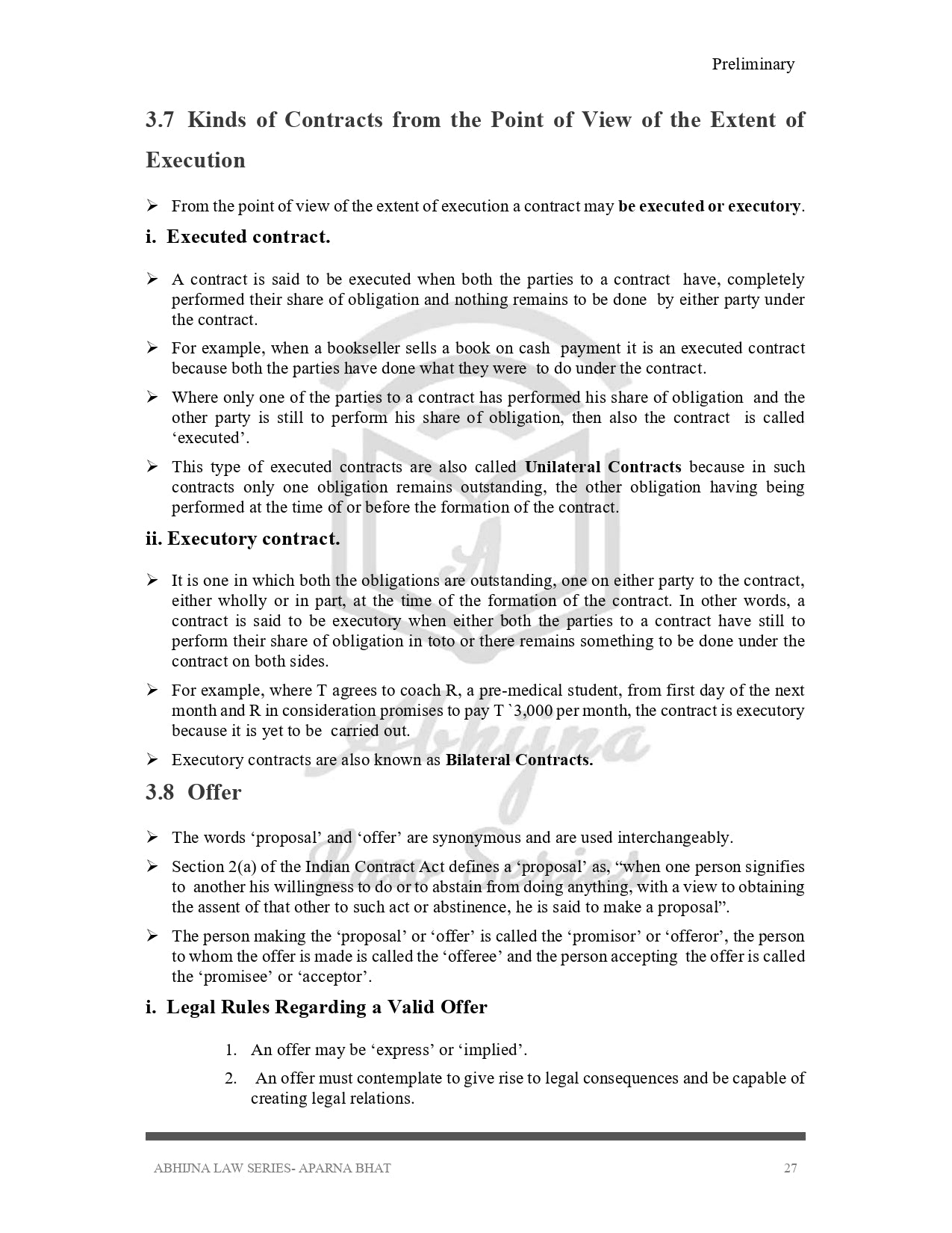 Contract Act (Quick Notes) for Judiciary Exams (All States) [Paperback] Aparna Bhat and Anuradha Bhat