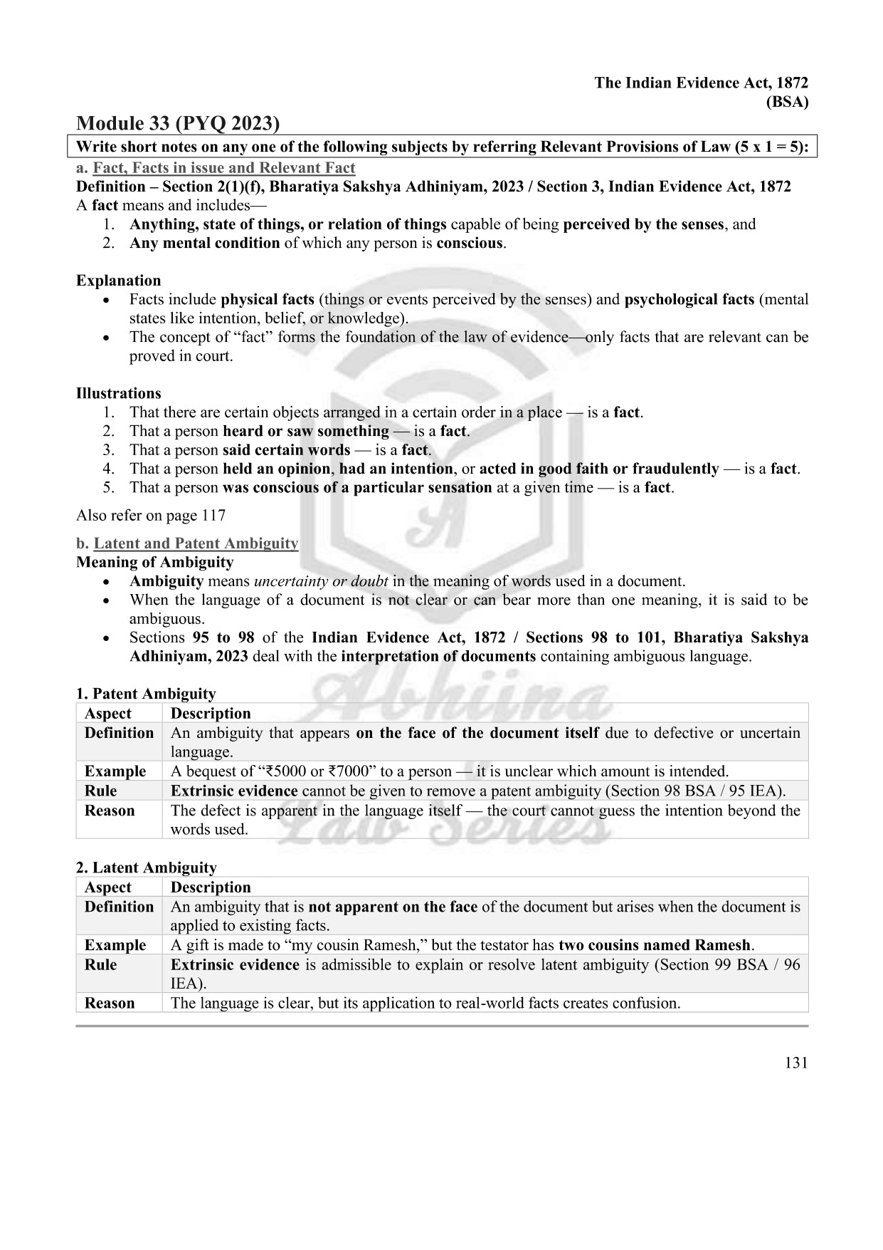 Model Descriptive Answers for Judiciary Mains (Karnataka Judiciary Law Paper-1)