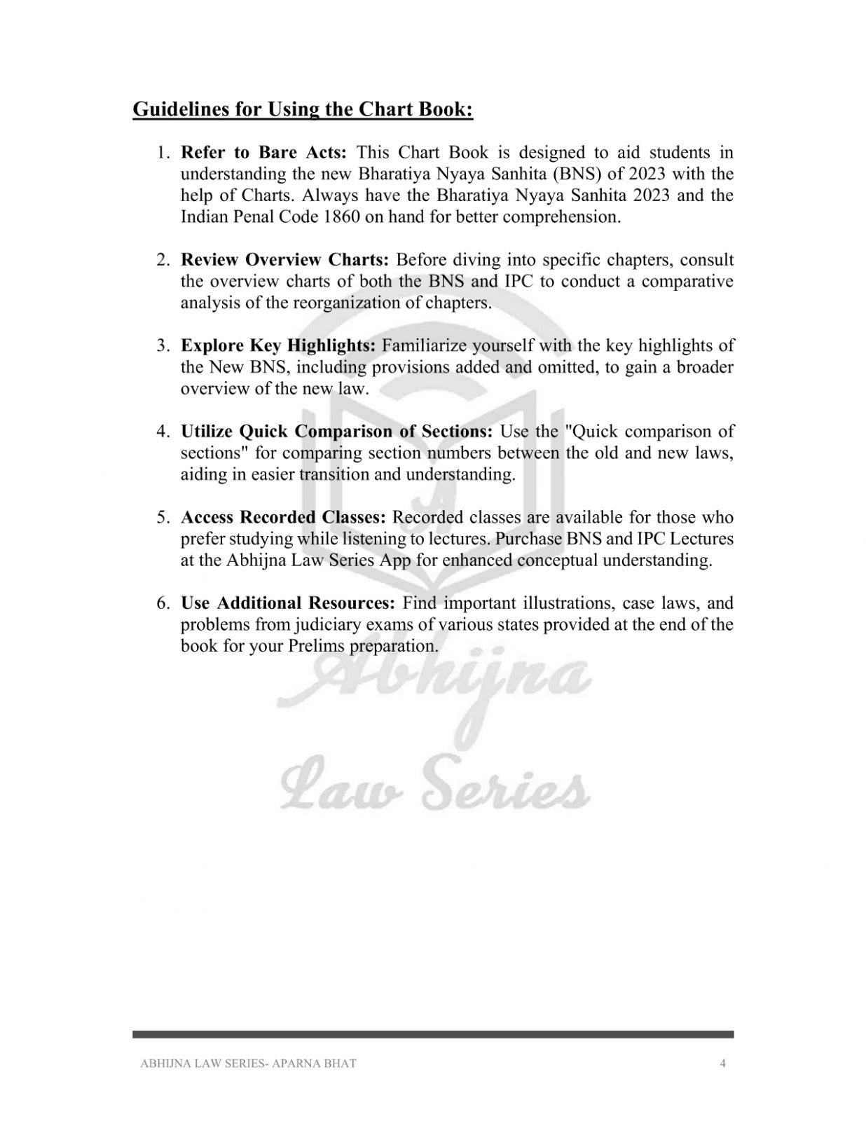 BNS and IPC (Quick Charts) for Judiciary Exam (All States) [Paperback] Aparna Bhat and Anuradha Bhat